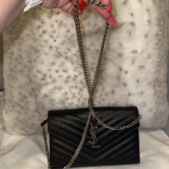 YSL Cassandre Envelope Chain Wallet in Grained Leather (All Inclusive) - Picture 7 of 9